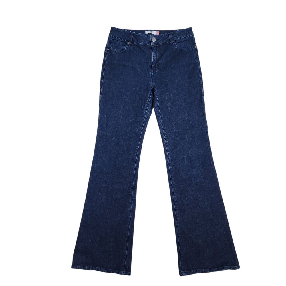 Cabi High Rise Trouser Jeans 8 Dark Wash Stretch Wide Leg Flare 5691 Streetwear